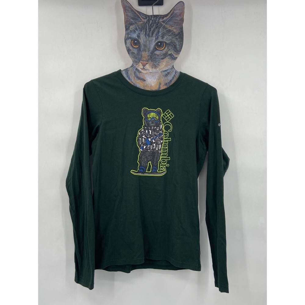 Columbia Sportswear Company Long Sleeve Green Shirt Size L 14/16 Bear